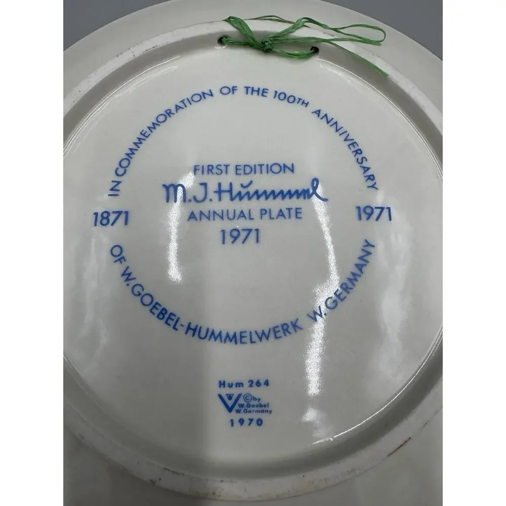 1971 Goebel Hummel Annual Collector Plate Angel Porcelain Germany Hum 264